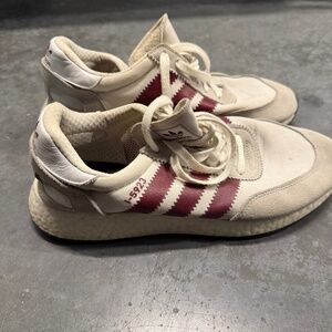 Adidas Iniki Sneaker, Men's 9.5, White/Burgandy